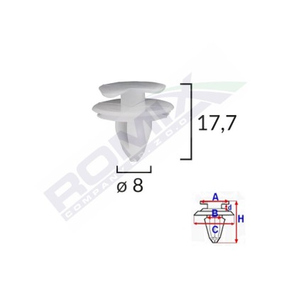 CLIPS TAPITERIE PENTRU FIAT/LANCIA/ALFA ROMEO/RENAULT - ALB SET 25 BUC 61535 foto