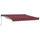 vidaXL Cortina Retractabilă Burgundy 350 x 250 cm Poliester și metal 3330244