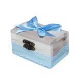 Cumpara ieftin Cutiuta Cufar Din Lemn Pentru Prima Suvita a Bebelusului, Baby Blue cu Dantela - CPS07