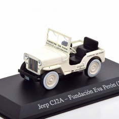 Macheta Jeep CJ2A 1948 alb (Fundatia Eva Peron) - Altaya 1/43