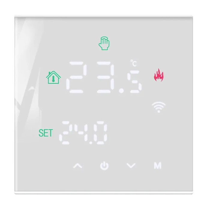 Termostat inteligent WIFI, 16A, incalzire prin pardoseala pe gaz sau electrica, control aplicatie TUYA, SMART LIFE ecran LCD, control vocal, diverse p