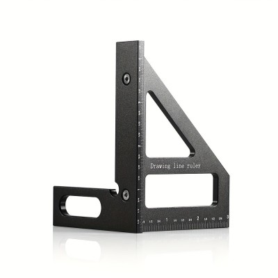 Riglă unghiulară din aluminiu 45/90&amp;deg; &amp;ndash; rezistentă la rugină, precizie 0,1mm, ideală pentru t&amp;acirc;mplărie și proiectare foto