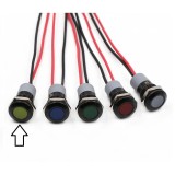 Cumpara ieftin Indicator LED luminos, cap plat, IP67, Galben, 24V, 12mm