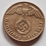 Germania Nazista 1 reichspfennig 1937/J Hamburg bronz