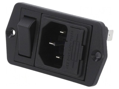 Conector Alimentare AC Tată 10A 250V IEC 60320 foto