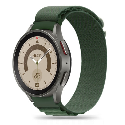 Curea Tech-Protect Nylon Pro pentru Samsung Galaxy Watch 4/5/5 Pro/6 Verde Militar foto