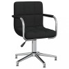 VidaXL Scaun de bucătărie pivotant, negru, material textil