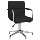 VidaXL Scaun de bucătărie pivotant, negru, material textil