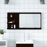 vidaXL Dulap cu oglindă pentru baie, stejar negru, 90x11x45 cm, lemn stratificat