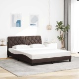 vidaXL Cadru de pat fără saltea, maro &icirc;nchis, 160x200 cm, textil