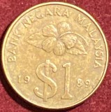 1 RINGGIT MALAYSIA 1989 / MONEDA BRONZ 9,3 g si 24,5 mm.