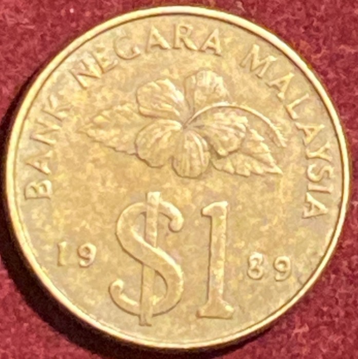 1 RINGGIT MALAYSIA 1989 / MONEDA BRONZ 9,3 g si 24,5 mm.