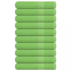 vidaXL Prosoape 10 buc Verde mere 100x200 cm 360 g/m? 100% bumbac foto