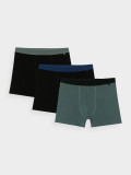 Lenjerie boxeri (3-pack) pentru bărbați - verde măsliniu, 4F Sportswear
