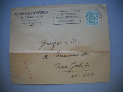 HOPCT PLIC S 1708 EL CAMBIO CLUB-G VAN DEN BOSCH ANTWERPEN 1949 BELGIA foto