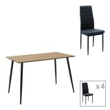 Cumpara ieftin Set dining Cuba-Parker, Pako World, 5 piese, MDF, Sonoma-Negru, 120x70x76 cm