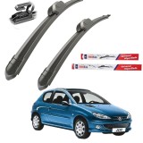 Cumpara ieftin Stergatoare Parbriz Peugeot 206 (1998-2012) TeamCar Flat Set Fata - Stergere Uniforma, Silentioasa, Eficienta
