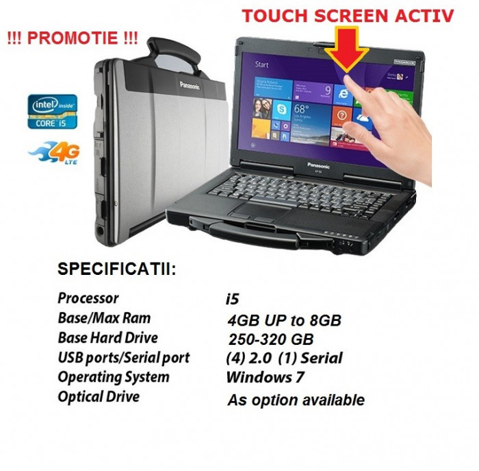 Panasonic CF53 Laptop Militar Toughbook I5 Cf-53 ideal Diagnoza Auto