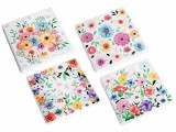 Cumpara ieftin Set 4 suporturi vase fierbinti pluta ceramica multicolora Flori cm 15 x 15 H
