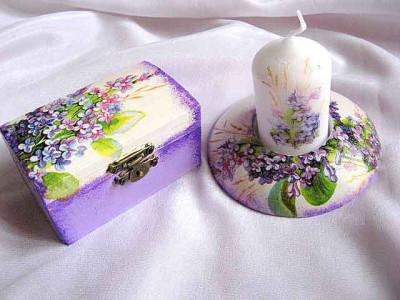 Set cadou ,cutie si suport lumanare 24073 foto