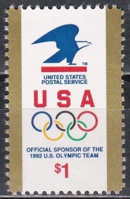 SUA 1991 - Logo-ul USPS și inelele olimpice, MNH foto