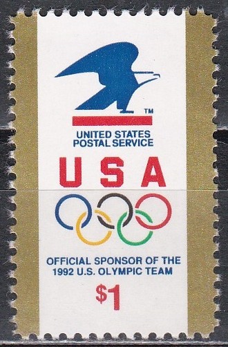 SUA 1991 - Logo-ul USPS și inelele olimpice, MNH