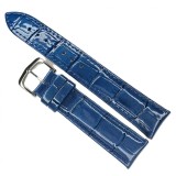 Cumpara ieftin Curea Ceas Premium &ndash; Piele Naturală Albastră, Imprimeu Crocodil