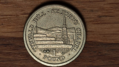 Isle of / Insula Man - moneda de colectie exotica - 1 pound 2012 - superba ! foto
