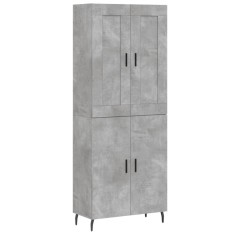 Dulap inalt, gri beton, 69,5x34x180, lemn compozit