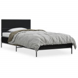 Cadru de pat, negru, 100x200 cm, lemn prelucrat si metal GartenMobel Dekor, vidaXL
