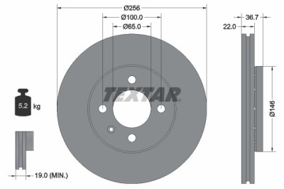 TEXTAR 92287003 PRO Disc frana foto