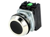 Comutator Apasare PROMET 30mm, 1xNC + 1xNO, Negru, Plat, IP56