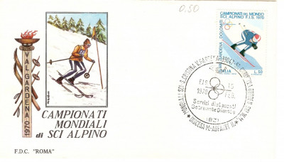 SCHII ALPIN CAMPIONATELE MONDIALE VAL GARDENA ITALIA FDC 1970 foto