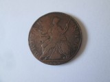 Rară! UK 1/2 Penny 1777 regele George III