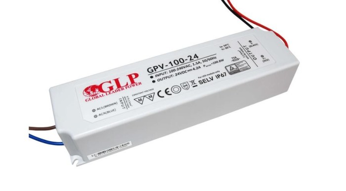 GLP GPV-100-24, sursă de alimentare GLP seria GPV 24V/4.2A, CV, fără PFC, carcasă din plastic IP67