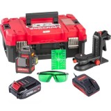 Nivela laser, verde, 360&deg;, 3x3D, 20V Li-ion, cu suport magnetic, acumulator, incarcator, geanta, ochelari, placa tinta, 50 m, Worcraft GartenVIP DiyLi