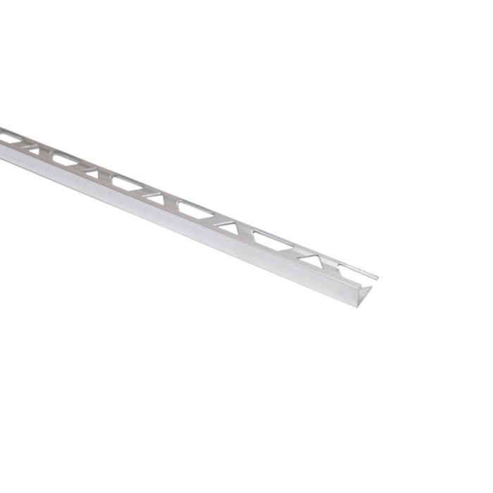 Profil aluminiu terminatie gresie si faianta, SET S51, drept, argintiu lucios, 10 x 2500 mm
