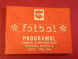 Program fotbal - DINAMO BUCURESTI (tur Divizia A 1985-1986)