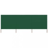 Paravan anti-vant cu 3 panouri, verde, 400 x 160 cm, textil GartenMobel Dekor, vidaXL