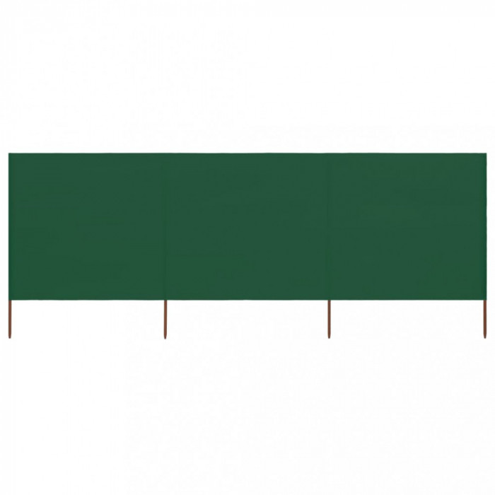 Paravan anti-vant cu 3 panouri, verde, 400 x 160 cm, textil GartenMobel Dekor