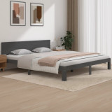 Cadru de pat Super King, gri, 180x200 cm, lemn masiv, vidaXL