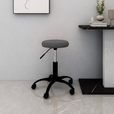 vidaXL Scaun de birou pivotant, gri &icirc;nchis, catifea