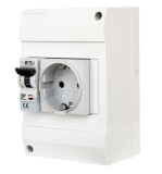 Priza aplicata schuko cu protectie copii si siguranta 1P curba B 16A 130x87mm IP20 230V AC 50 60Hz