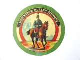 Rara! Ungaria,eticheta propagandista:Cel mai bun husar pedepseste circa 1916,diametrul=76 mm