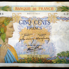 310 FRANTA WWII 500 FRANCS FRANCI 30.4.1941 SR. 884