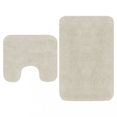 Set covorașe baie, 2 piese, alb, textil foto