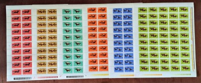 TIMBRE ROMANIA LP841/1974 Centenarul curselor de cai -SET 6 coli -50 - MNH foto