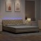 vidaXL Cadru de pat cu LED fără saltea cremă 180x200 cm țesătură 3310690