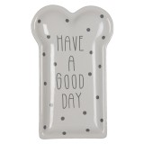 Cumpara ieftin Set 6 farfurii ceramica alba gri 10x17x2 cm