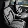 Set Huse Scaune Auto Panda Londra, cu fermoare pentru bancheta rabatabila, gri deschis negru, 11 piese